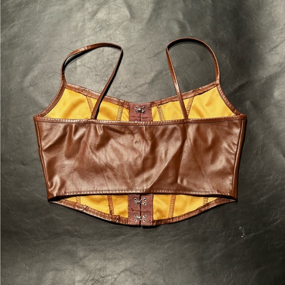 Brown Leather Corset Top - Picture 3 of 3
